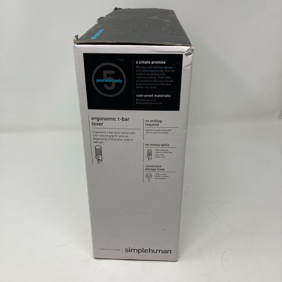 Simplehuman BT1029 Triple Wall Mount Shampoo Conditioner Soap Pumps Stainless - Picture 7 of 10